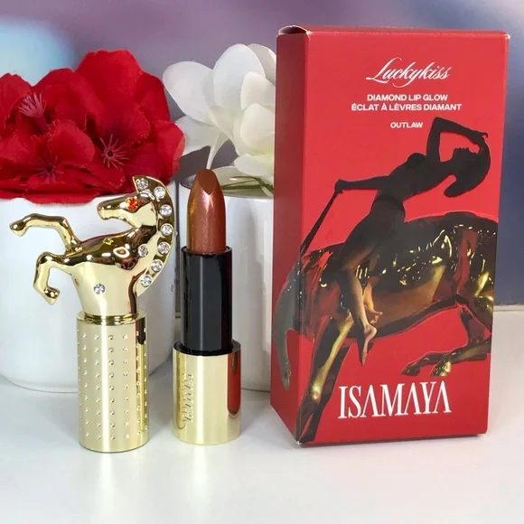 Isamaya Luckykiss Diamond Lip Glow Lipstick in Outlaw with Horse Case 3.5g *BNIB - Picture 2 of 16
